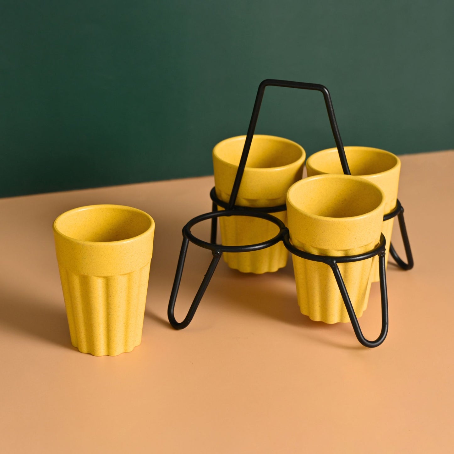 Cutting Chai Cups With Stand 100 ml 4 cup stand